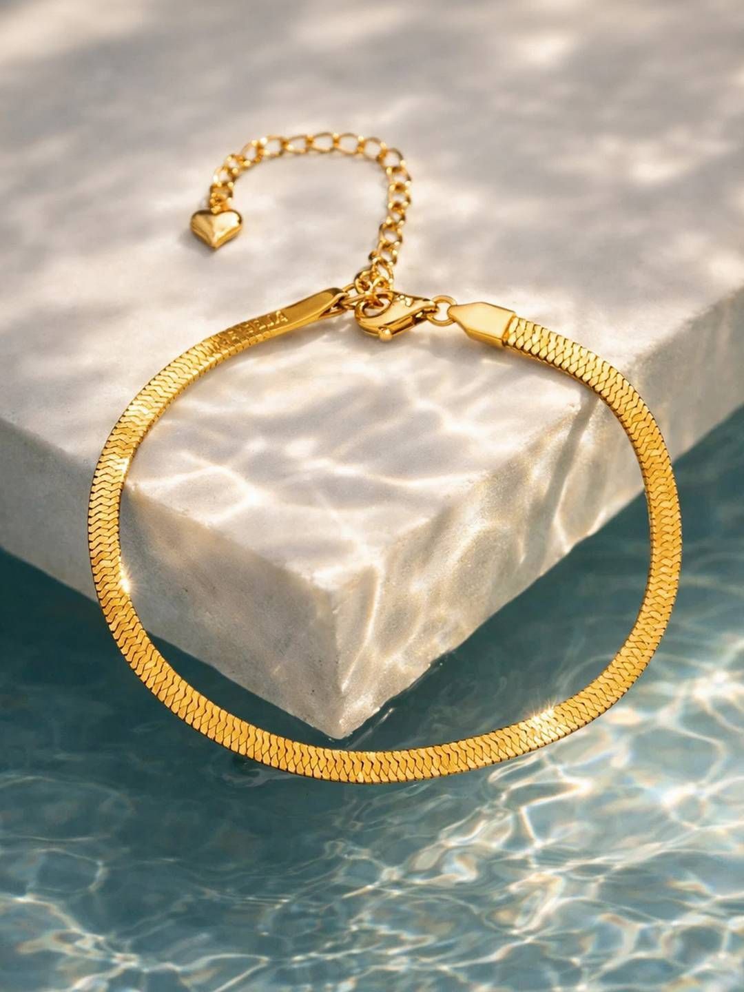 18k Gold Plated Stainless Steel Snake Chain Anklet