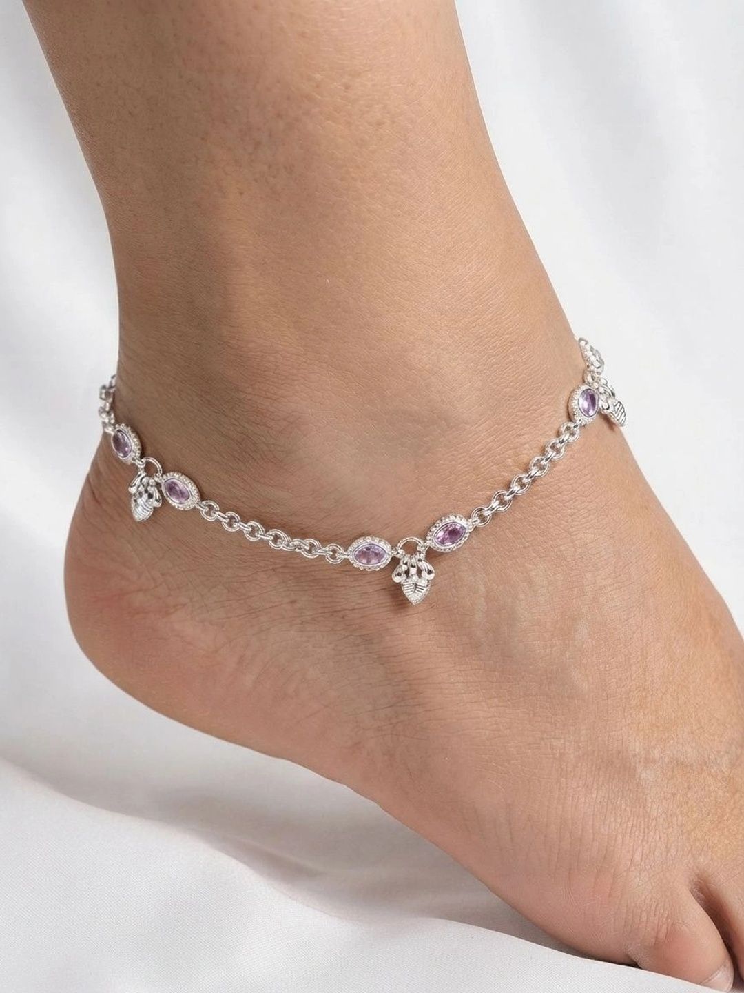 Aadish Zircon Embellished Anklets