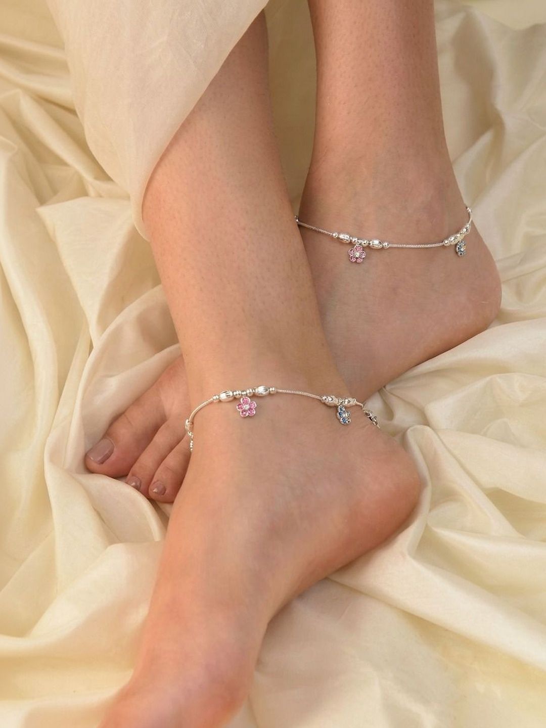 Charming Silver-Plated Indian Anklets (Payal) for Women | Stylish Foot Jewellery