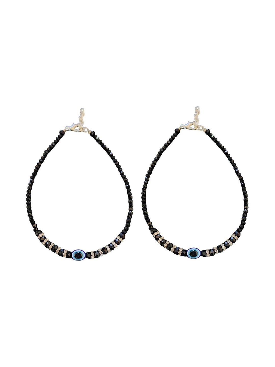 Chic Evil Eye Payal for Women | Black Beaded Artificial Anklets India