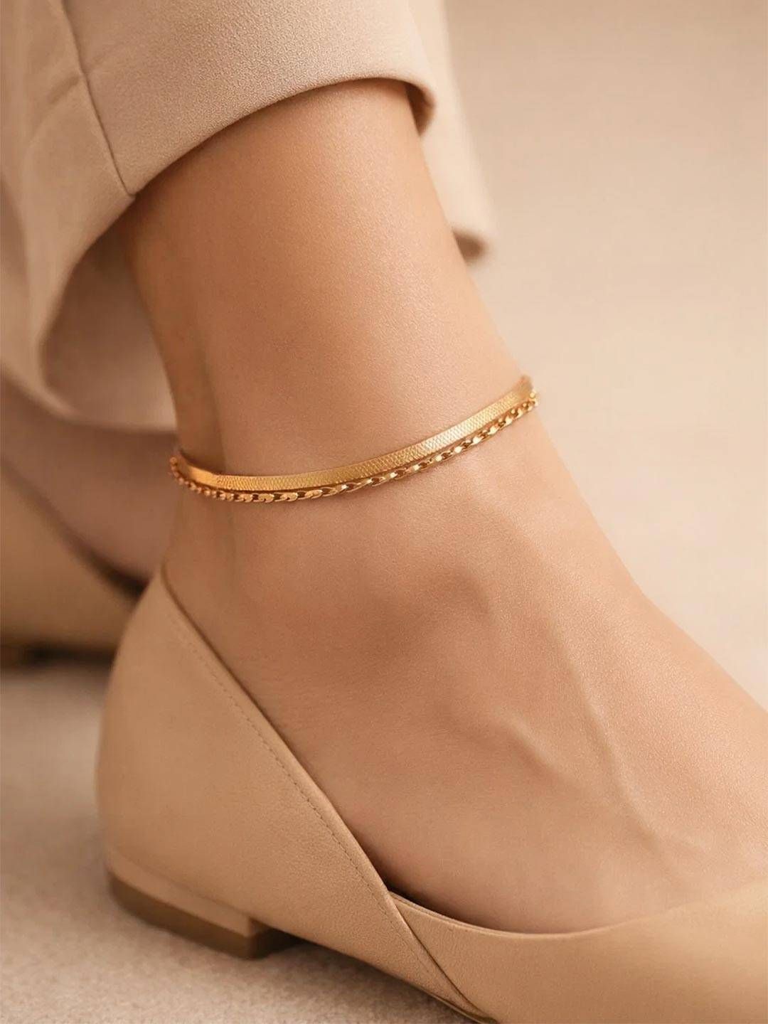Chic Gold-Plated Anklets for Women | Modern Indian Payal Styles