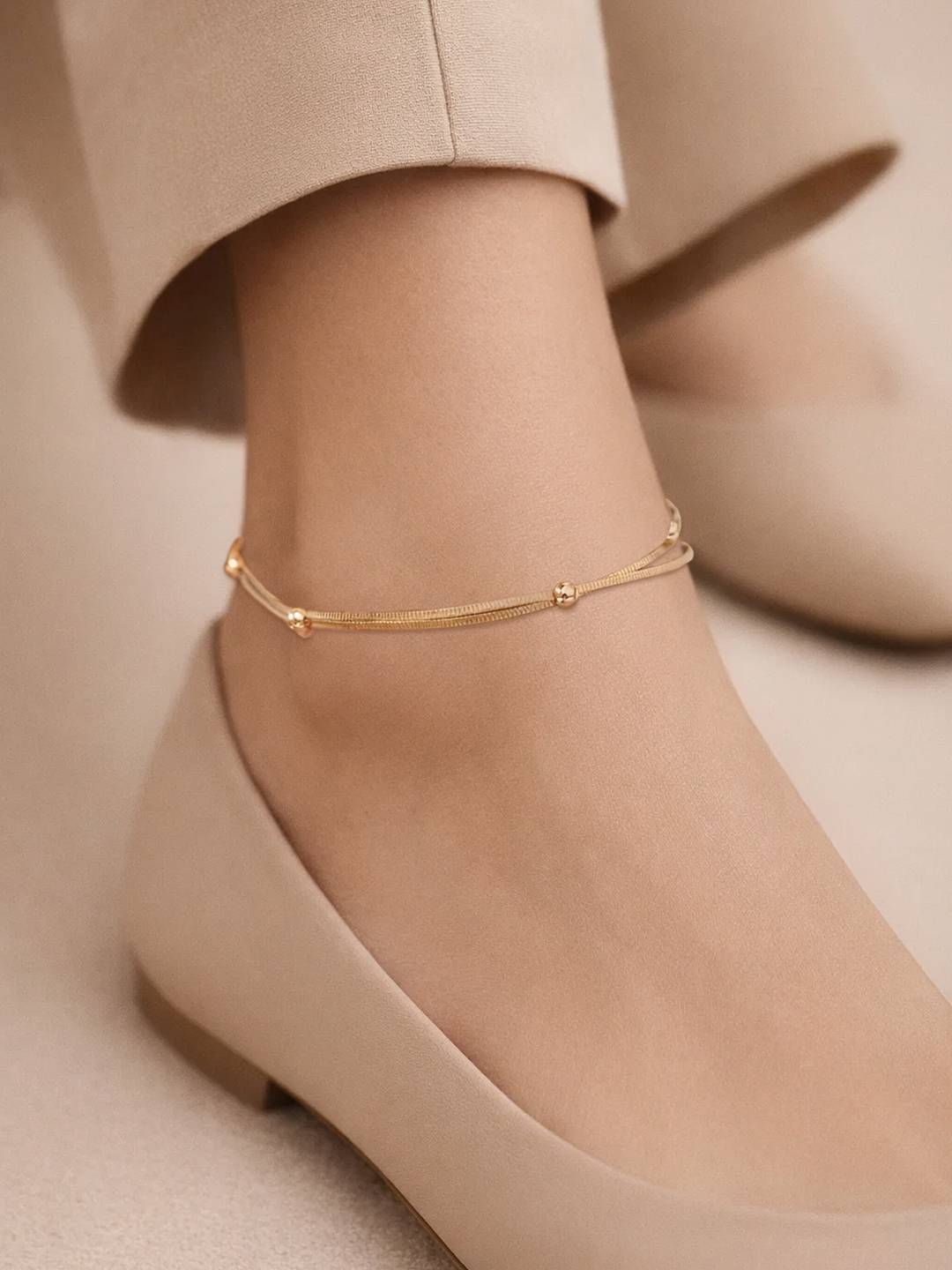 Chic Gold-Plated Anklets & Stylish Payal for Women | Modern Indian Designs