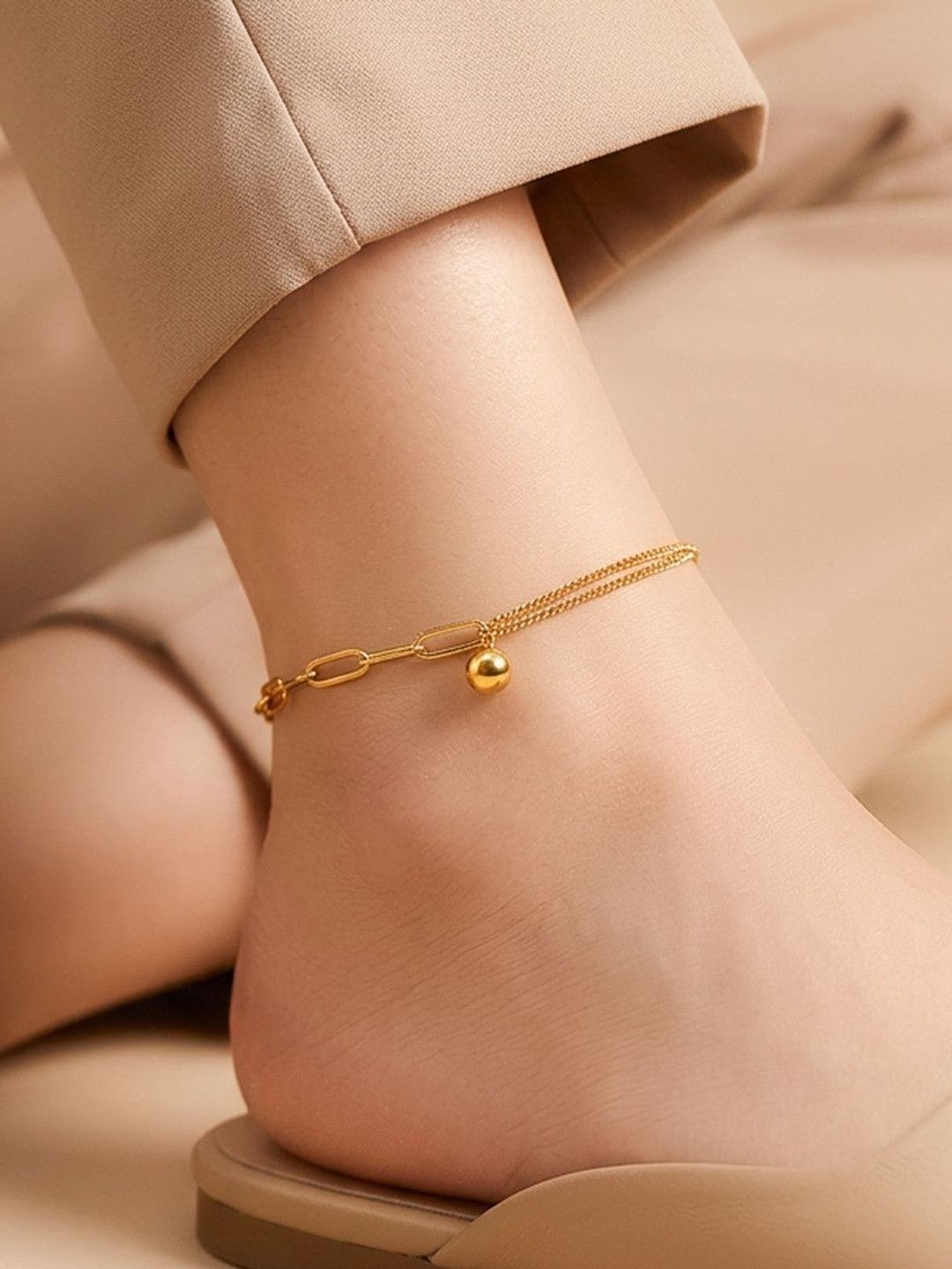 Chic Gold-Plated Indian Anklets (Payal) for Women | Modern & Stylish Designs