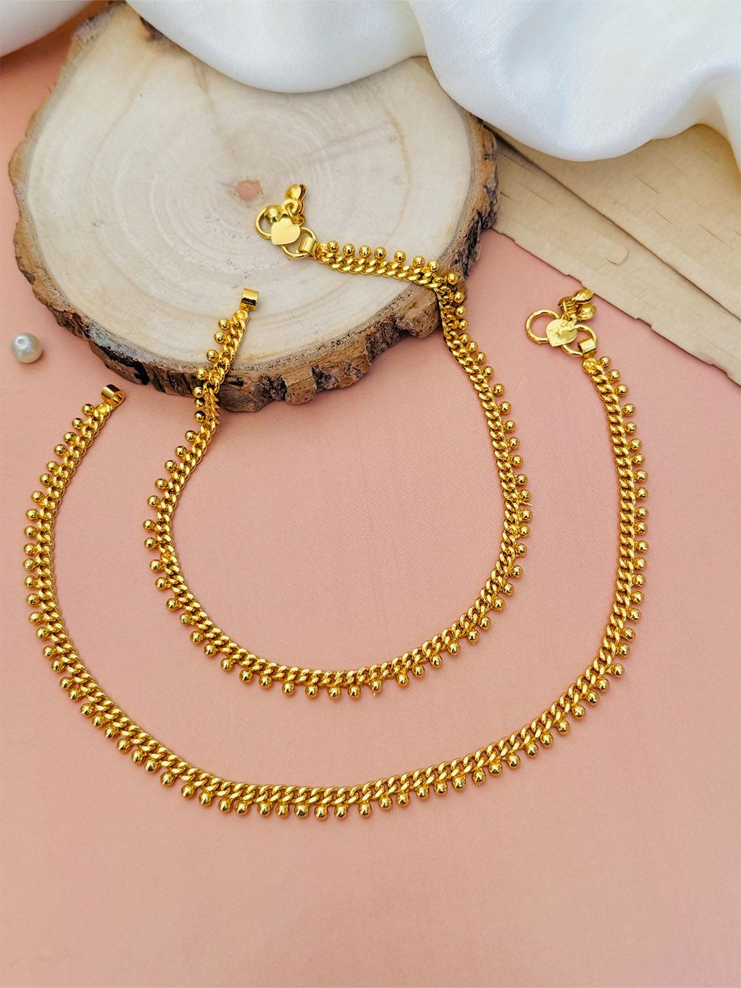 Chic Gold-Plated Indian Anklets (Payal) for Women | Stylish Artificial Jewelry
