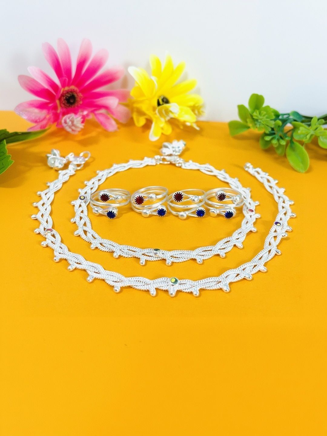 Chic Silver-Plated Indian Anklets (Payal) & Toe Rings for Women | Latest Collection