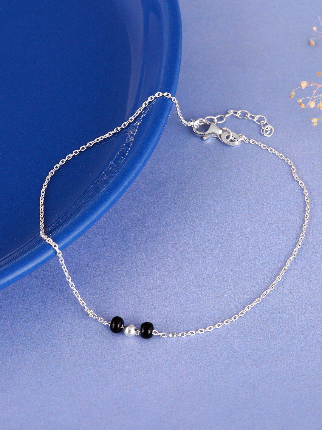 Chic Silver-Plated Payal: Modern Mangalsutra Style Anklet for Women