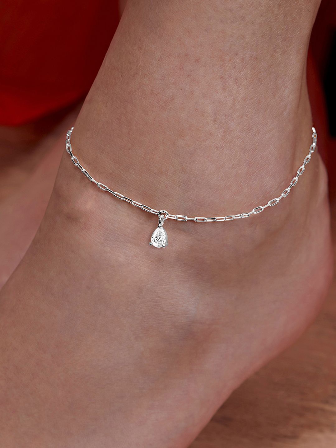 Dainty Artificial Silver-Plated Anklet for Women | Modern Payal Design