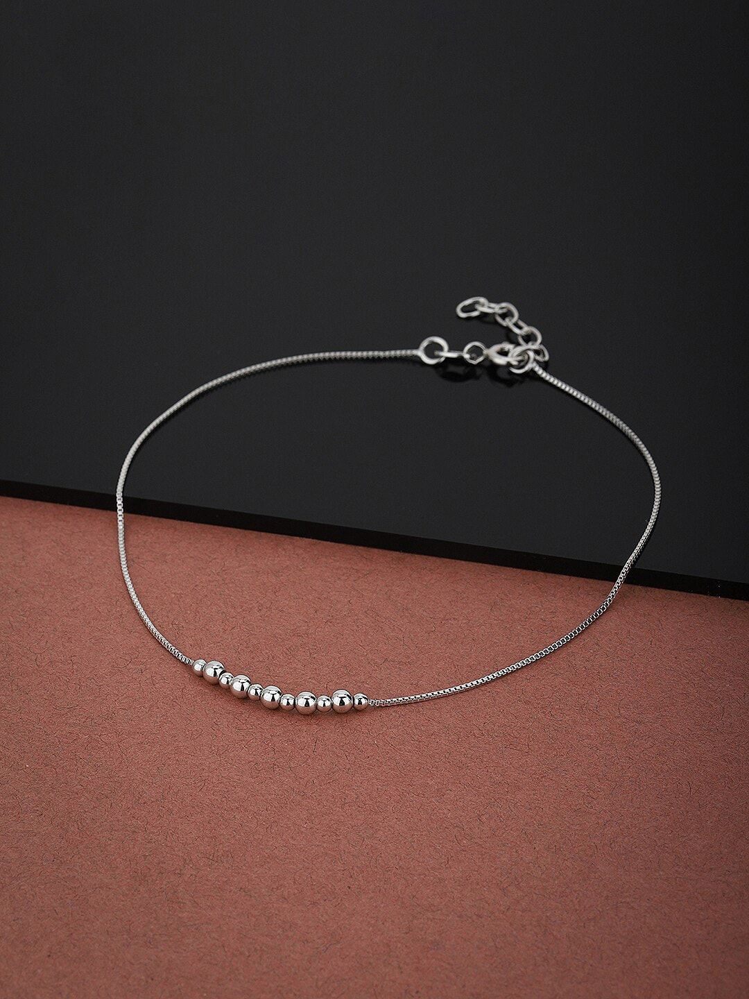 Elegant Artificial Silver Beaded Anklet | Modern Indian Payal for Women