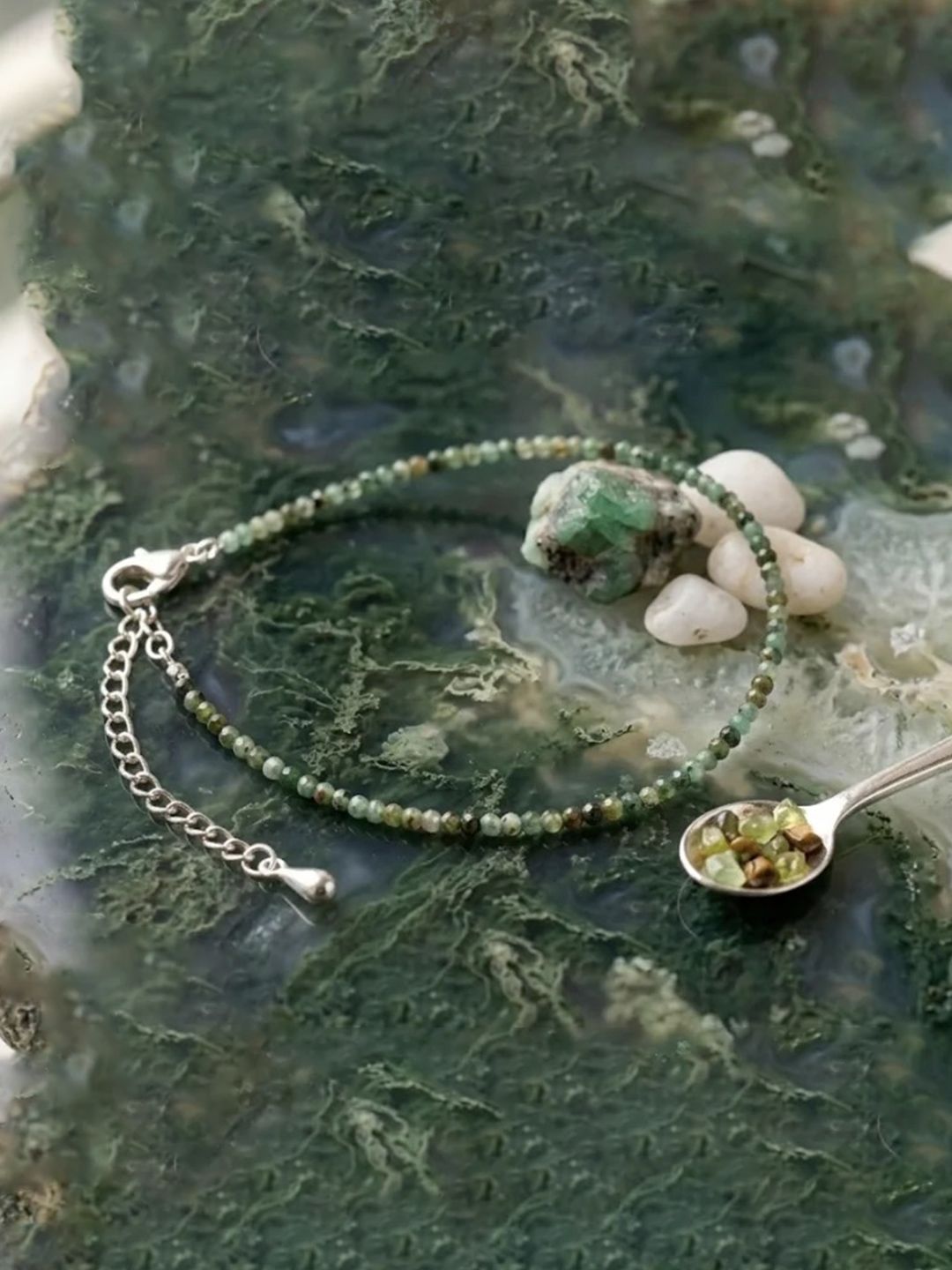 Elegant Green Beaded Artificial Anklet for Women | Stylish Indian Payal