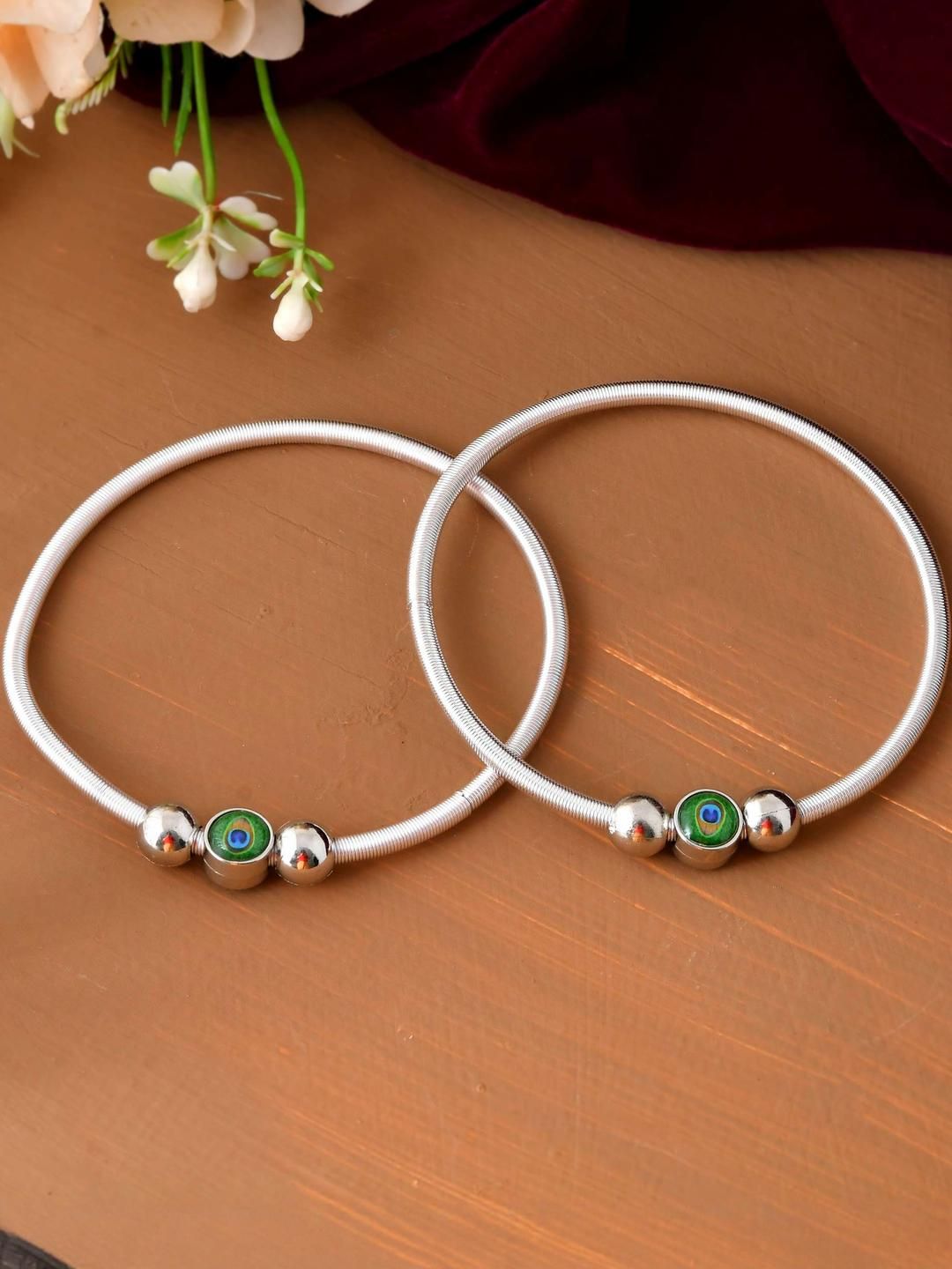 Elegant Silver-Plated Peacock Anklets (Payal) | Stylish Indian Foot Jewelry for Women