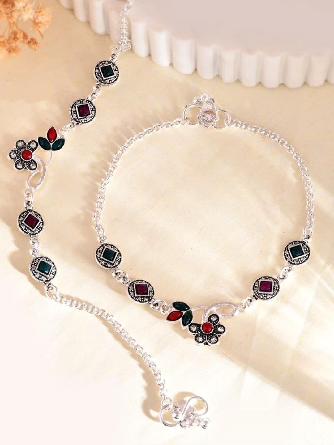 Ethnic Silver-Plated Indian Anklets (Payal) for Women | Stylish Artificial Designer Payal