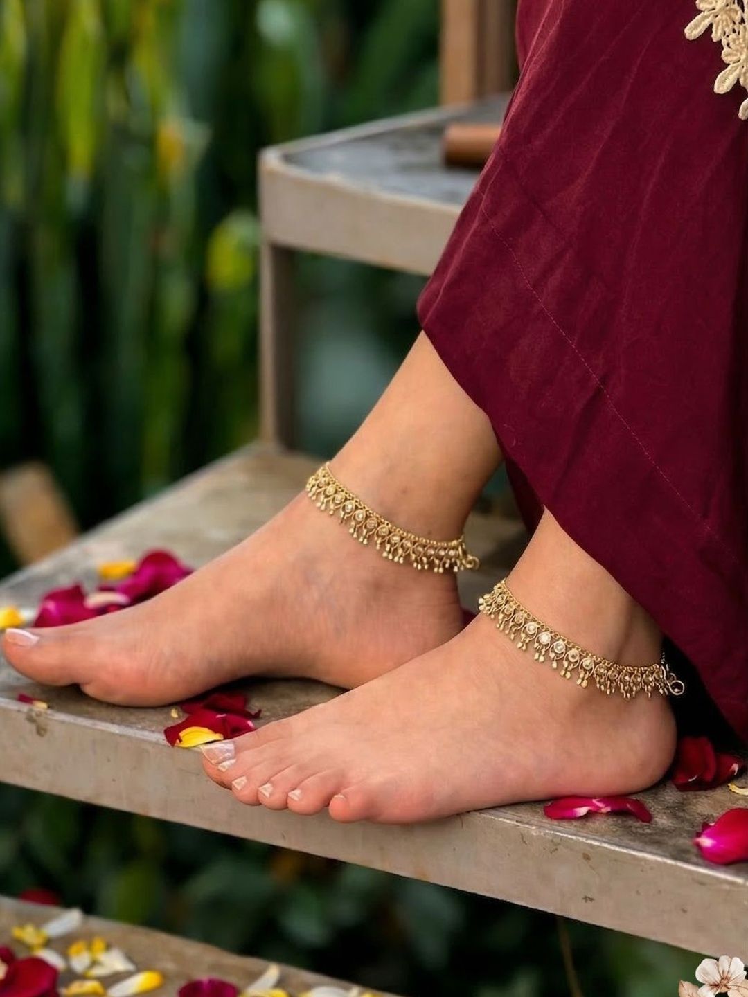 Exquisite Gold-Plated Indian Anklets (Payal) for Women | Bridal & Stylish Designs