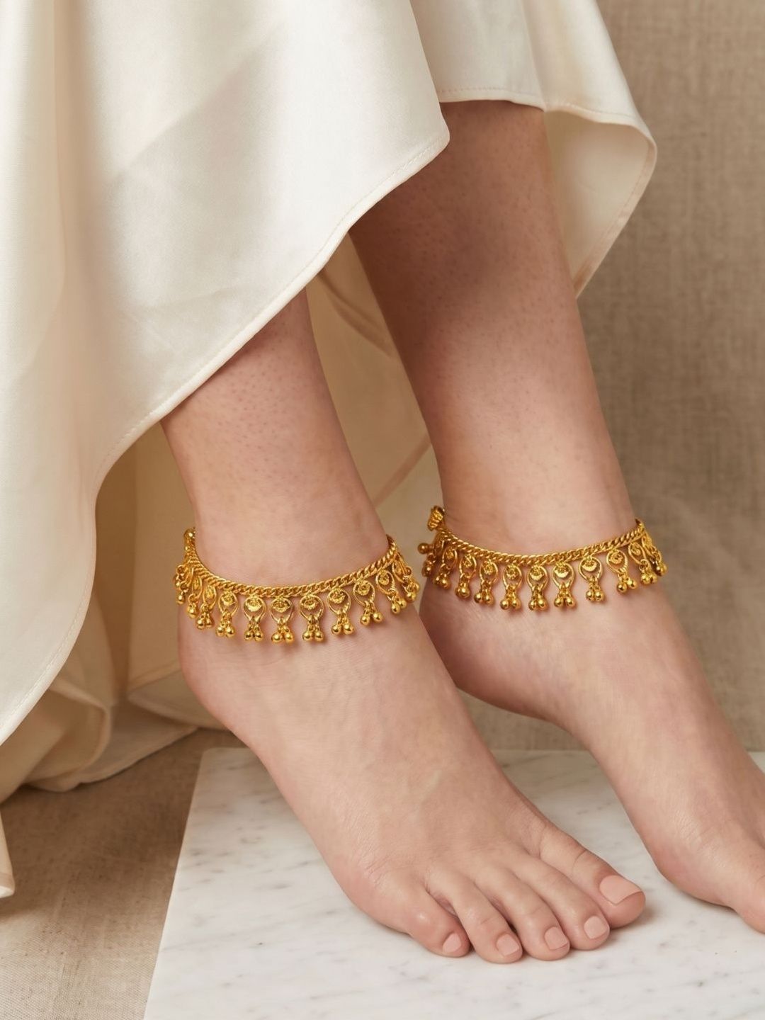Exquisite Gold-Plated Indian Anklets (Payal) for Women | Bridal & Traditional Styles