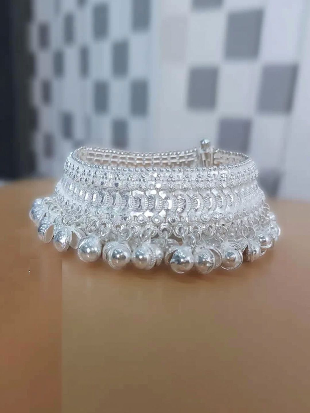 Exquisite Silver-Plated Indian Payal | Ornate Bridal & Festive Anklets for Women
