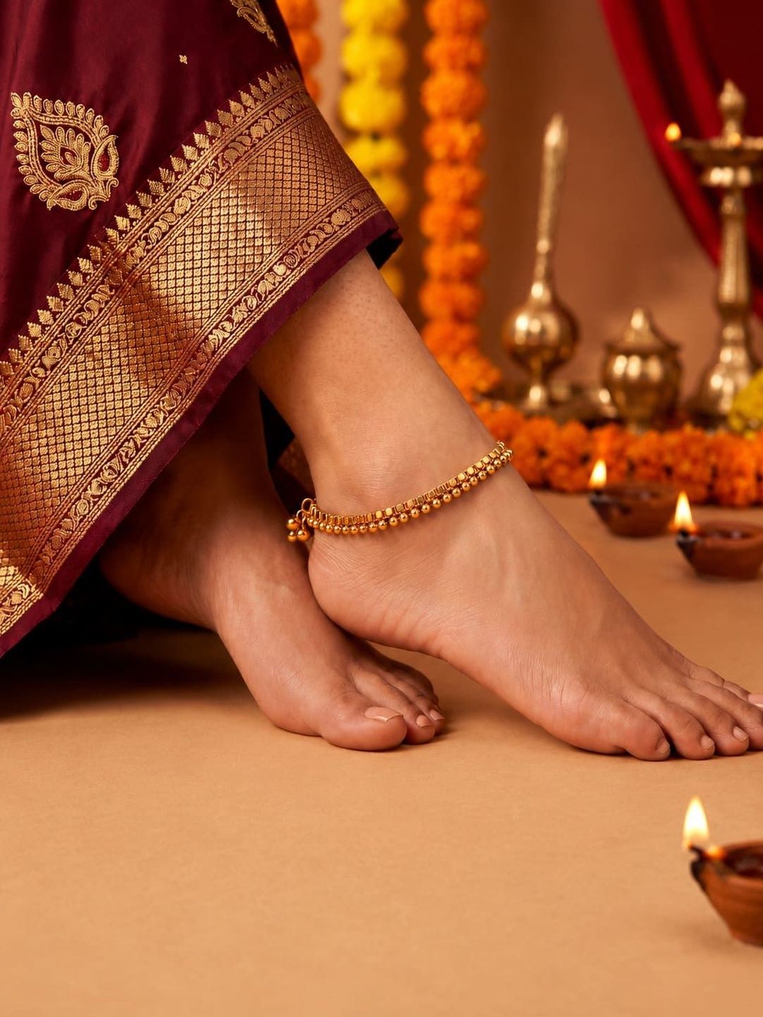 Gold-Plated Indian Anklets (Payal) | Traditional & Stylish Designs for Women