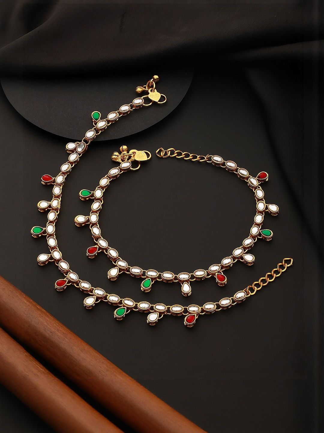 Gold-Plated Kundan Indian Anklets | Stylish Payal & Bridal Foot Jewelry for Women