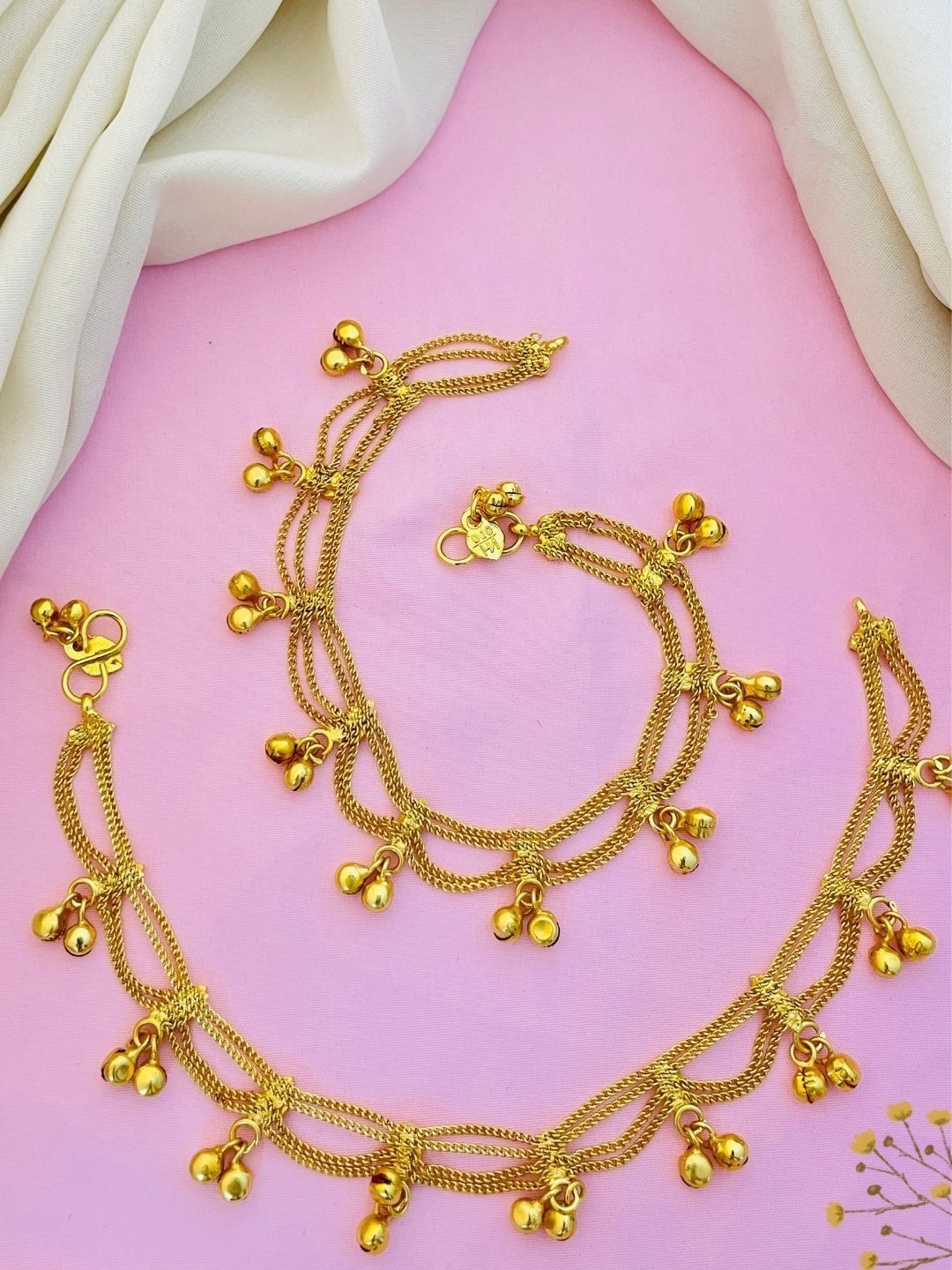 Golden Elegance: Gold-Plated Indian Anklets | Stylish Payal for Women & Brides