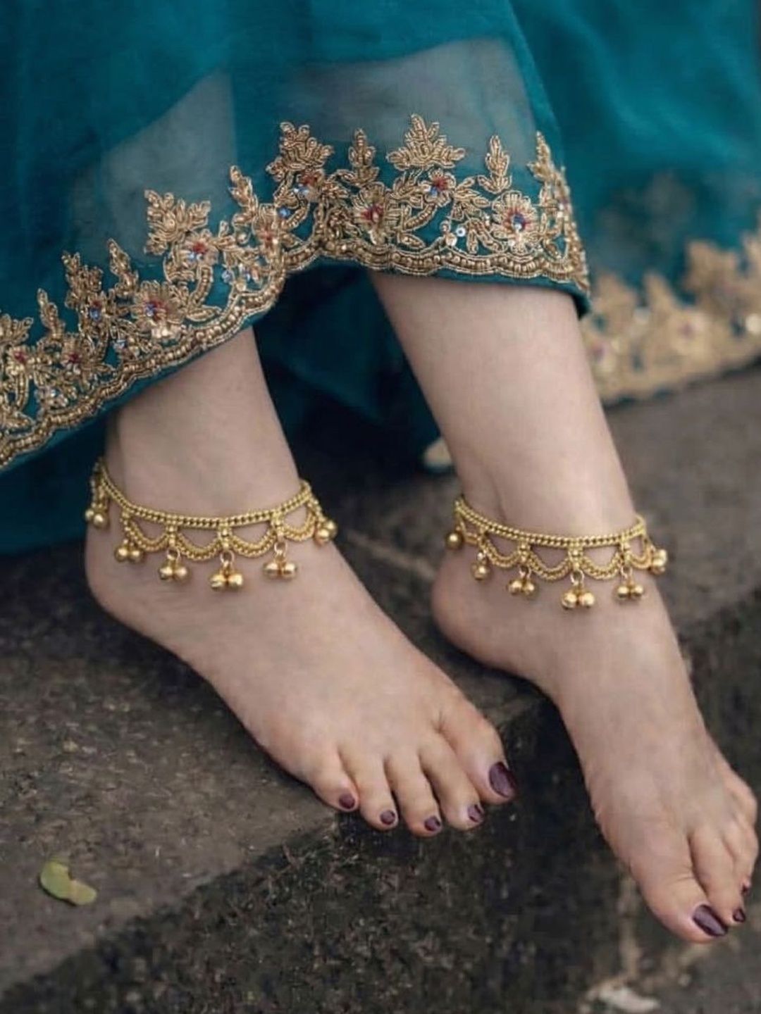 Grace Your Ankles: Exquisite Gold-Plated Indian Payal for Women | Stylish & Bridal Designs