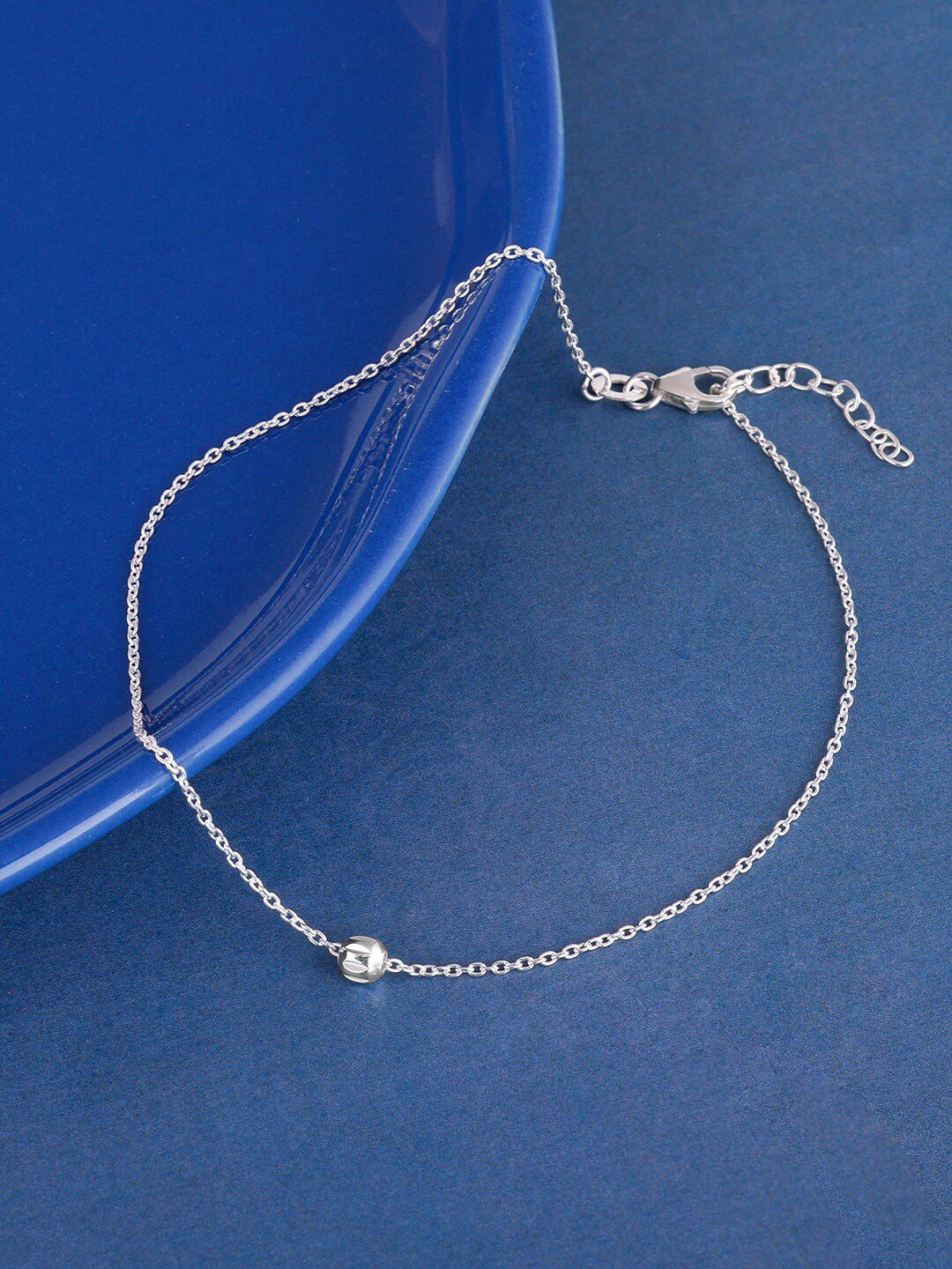 Modern Silver-Plated Anklet for Women | Minimalist Indian Payal