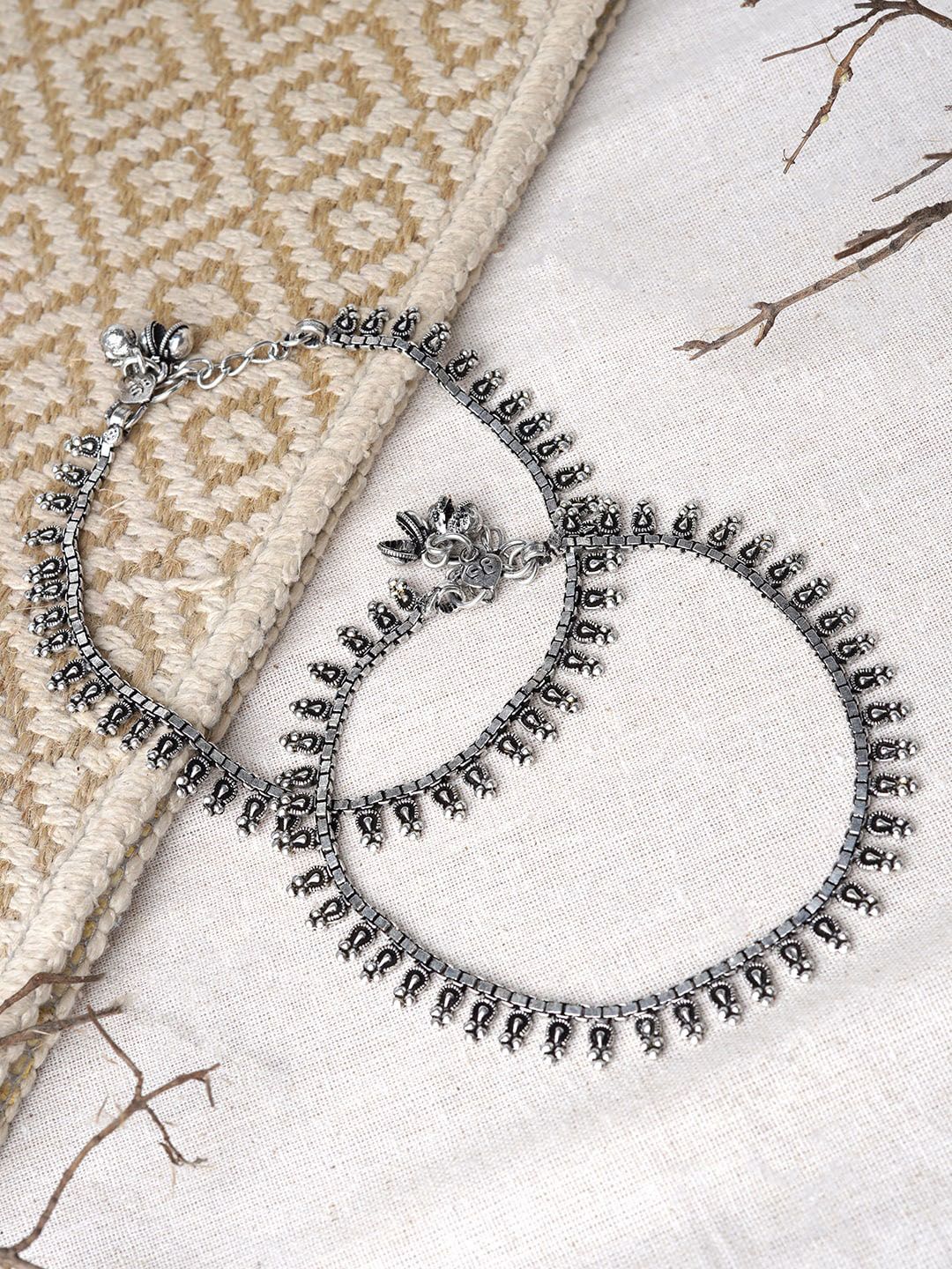 Oxidized Silver-plated Indian Anklets (Payal) for Women | Shop Stylish Traditional Payal