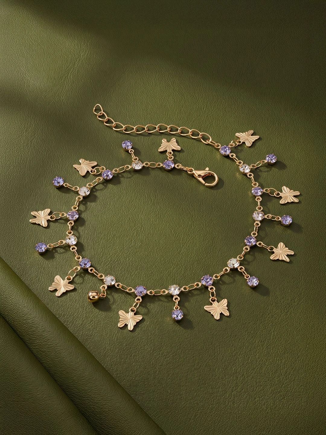 Rose Gold Plated Zircon Anklets | Carlton London