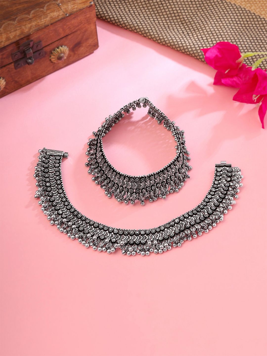 Shop Oxidized Silver-Plated Indian Anklets | Stylish & Traditional Payal for Women