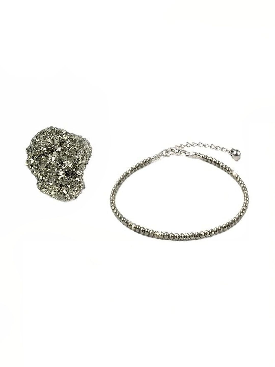 Sparkling Artificial Pyrite-Inspired Anklet | Stylish Beaded Payal for Women