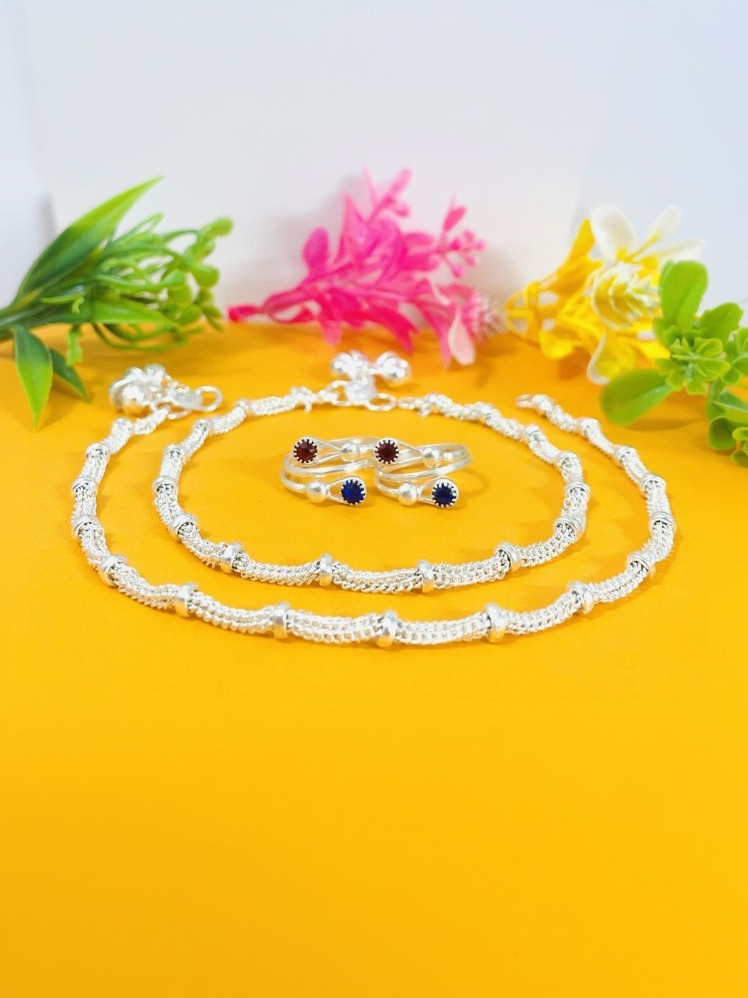 Sparkling Artificial Silver Payal & Toe Rings | Indian Fashion Jewellery for Women
