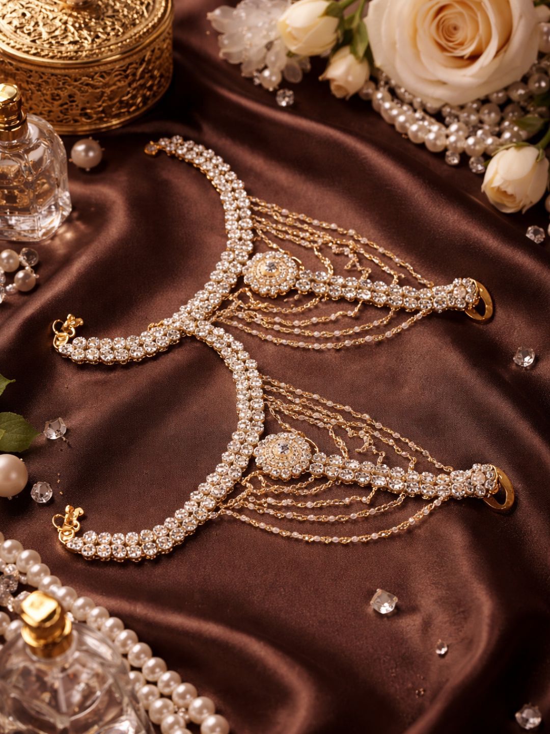 Sparkling Gold-Plated Indian Anklets (Payal) for Women | Bridal & Stylish AD Stone Design