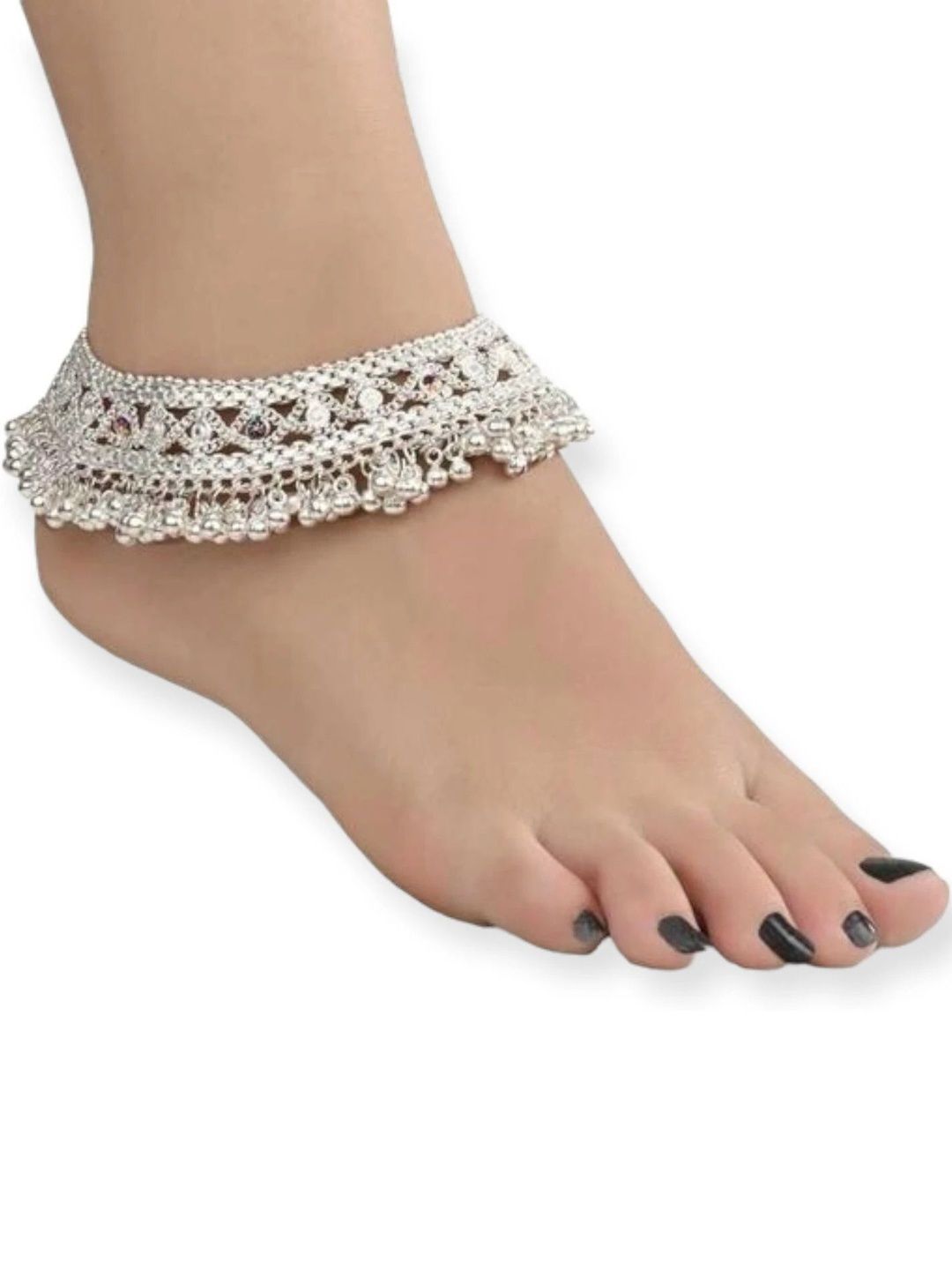 Sparkling Silver-Plated Indian Anklets (Payal) for Women | Shop Stylish & Bridal Designs