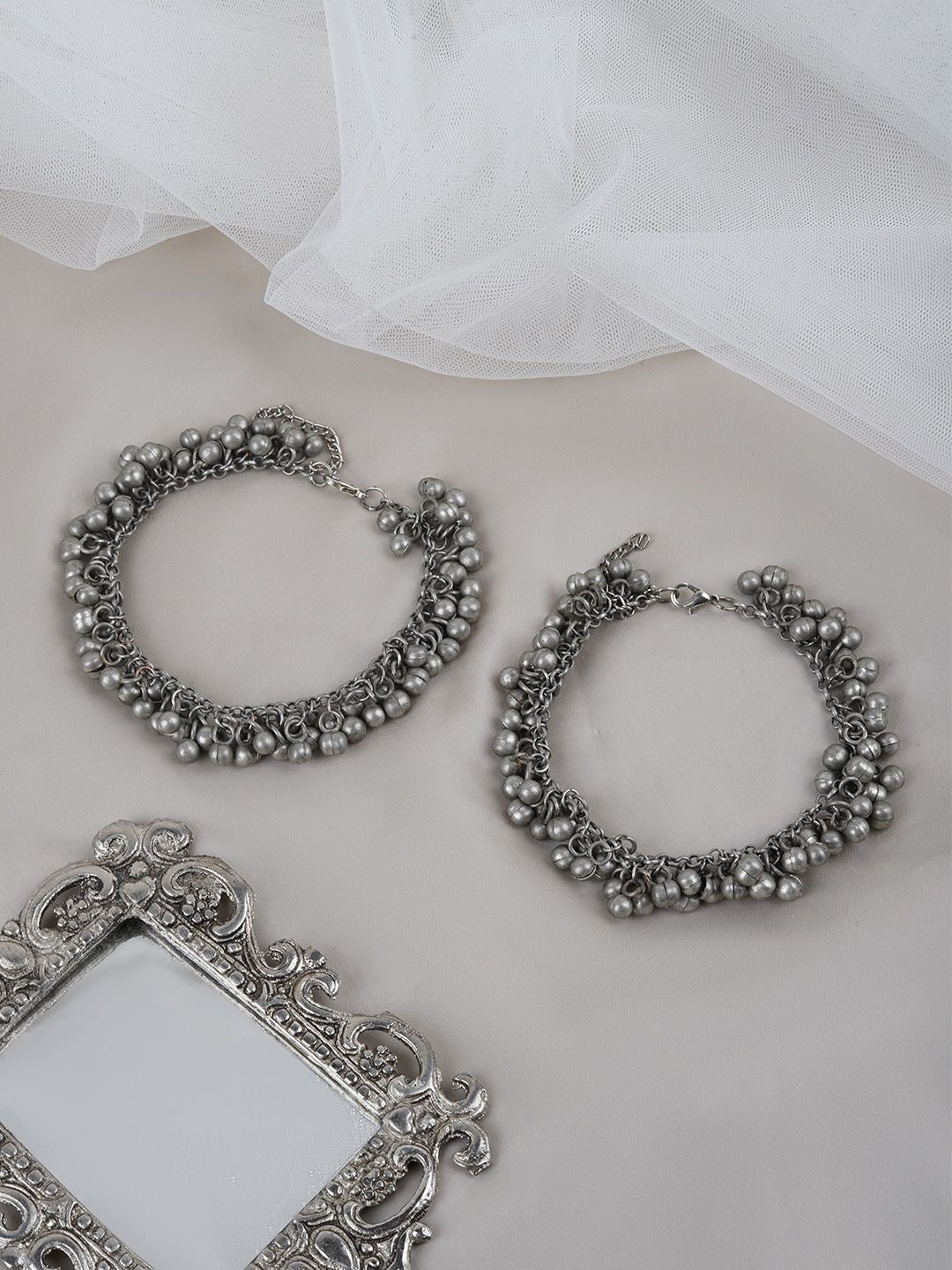 Stylish Artificial Oxidized Silver Ghungroo Payal | Indian Anklets for Women
