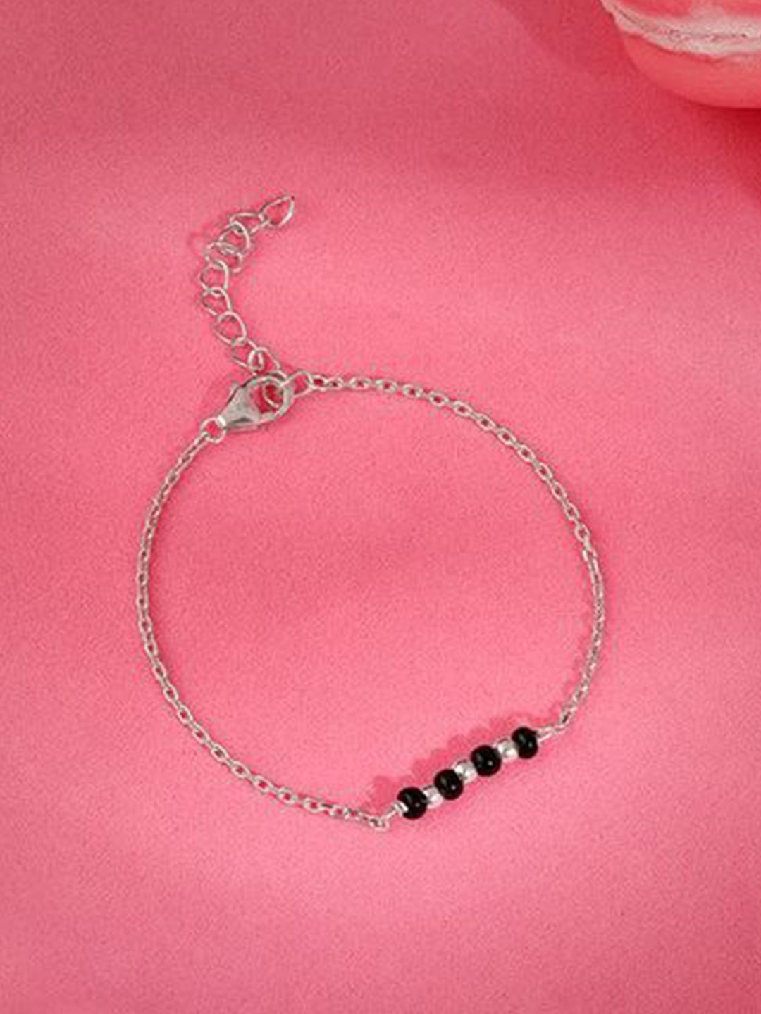 Stylish Artificial Silver Payal | Black Bead Indian Anklet for Women