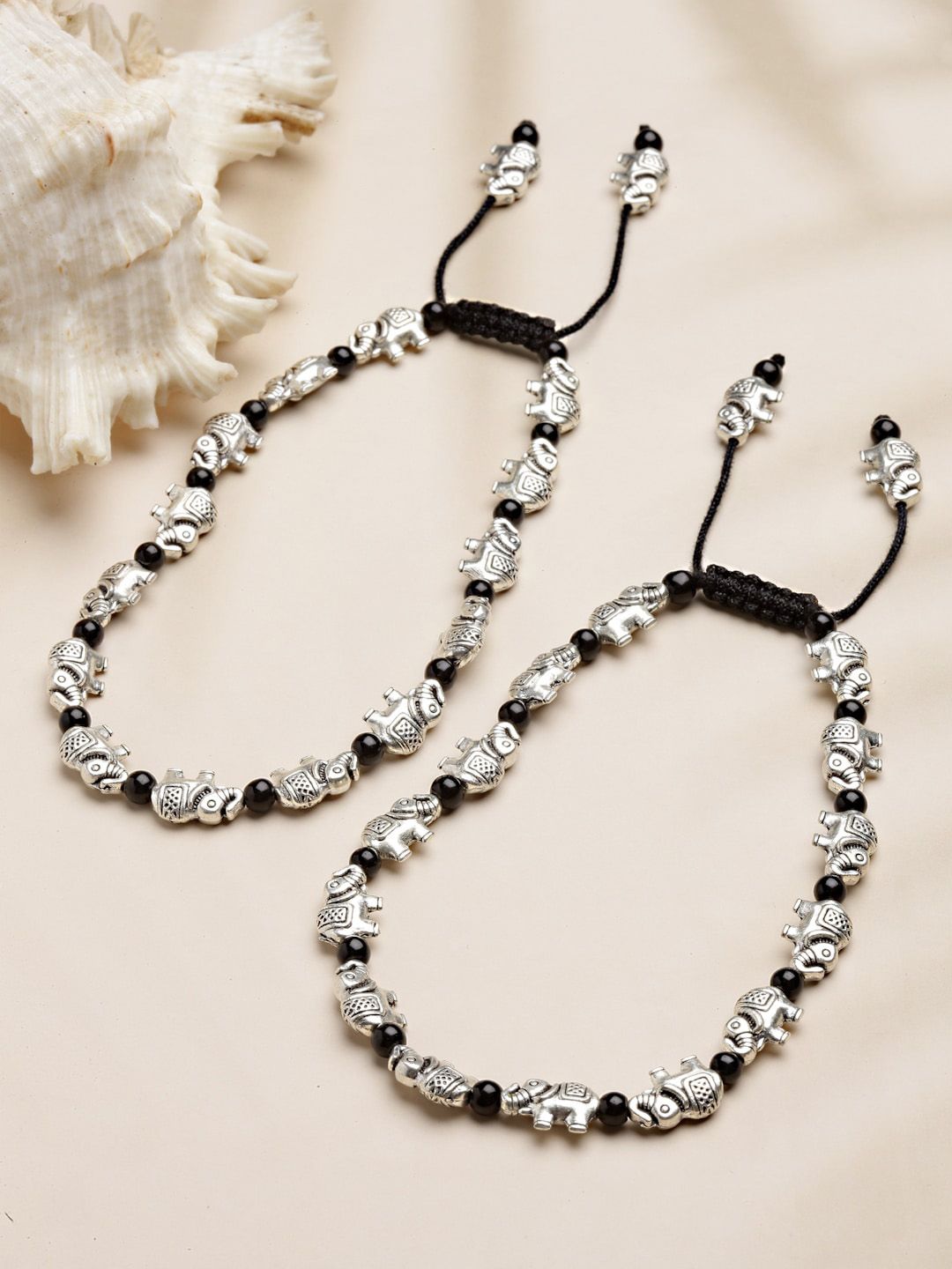 Stylish Elephant Payal: Artificial Silver-Toned Indian Anklets for Women
