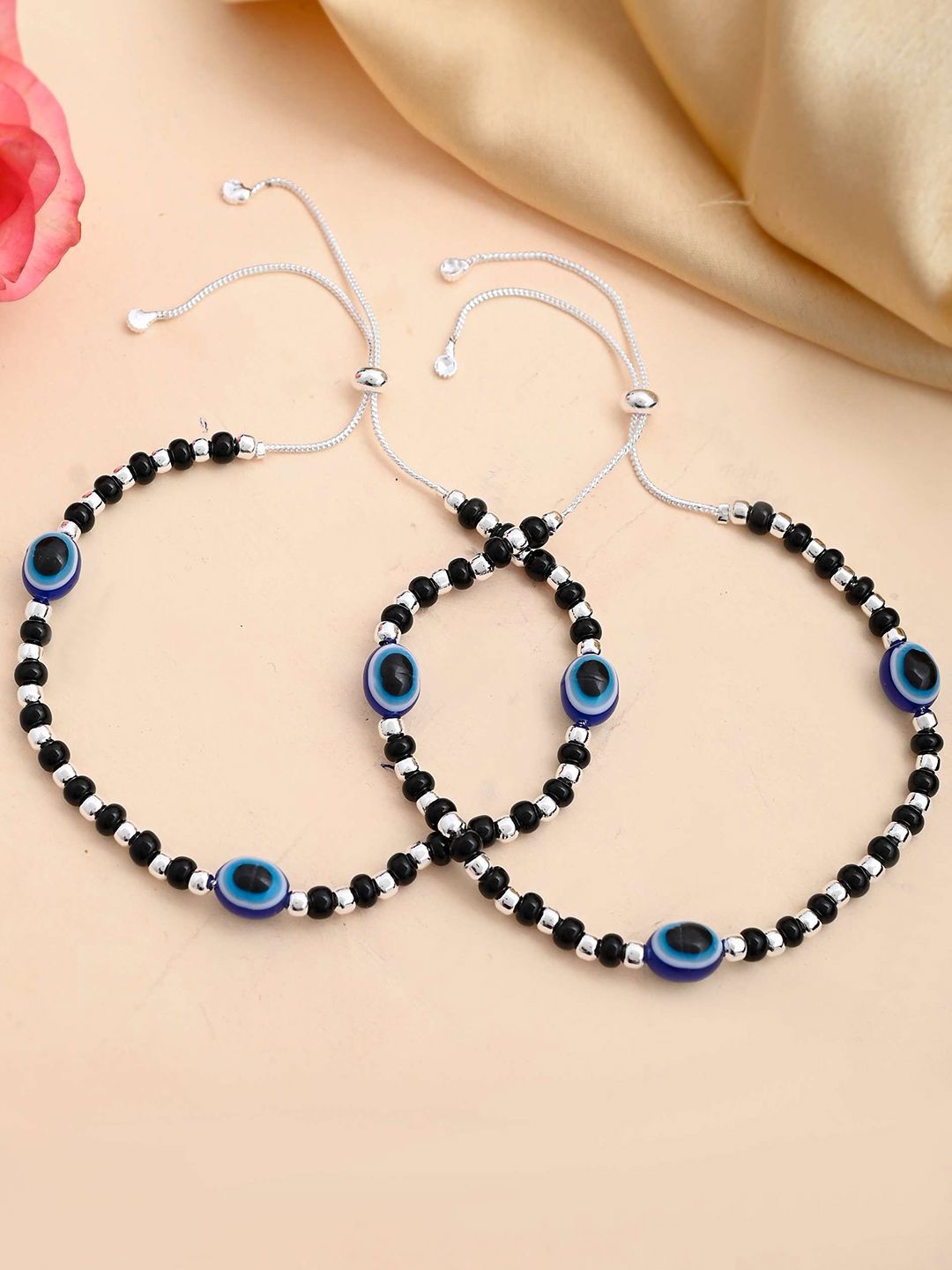 Stylish Evil Eye Payal | Artificial Silver-Tone Indian Anklets for Women