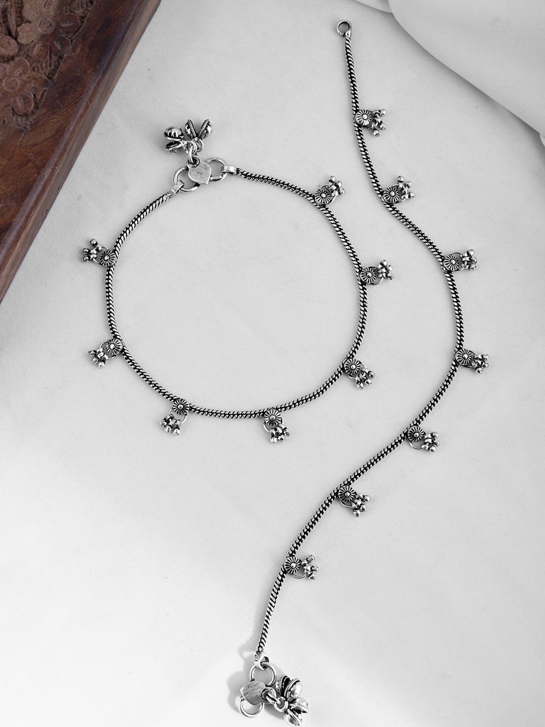 Stylish Oxidized Silver-Look Artificial Anklets (Payal) for Women | Shop Indian Foot Jewelry