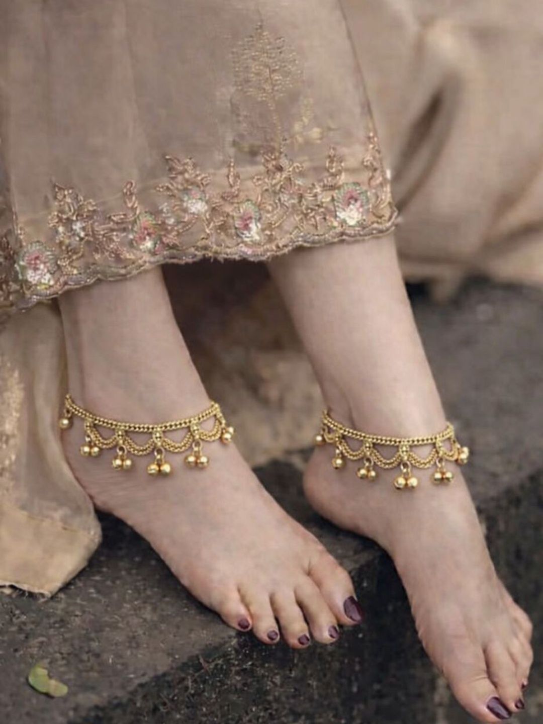 Timeless Charm: Gold-Plated Indian Anklets (Payal) for Women