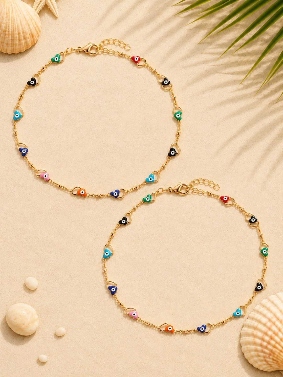 Trendy Gold-Plated Evil Eye Anklets | Stylish Indian Payal for Women