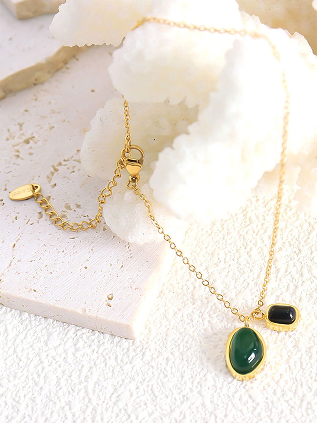 Yellow Chimes Stone Studded Gold Anklet