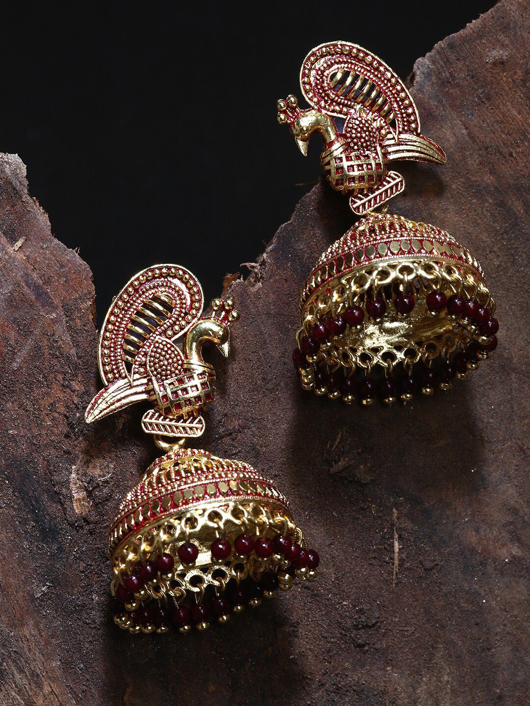 ANIKAS CREATION Gold Jhumkas