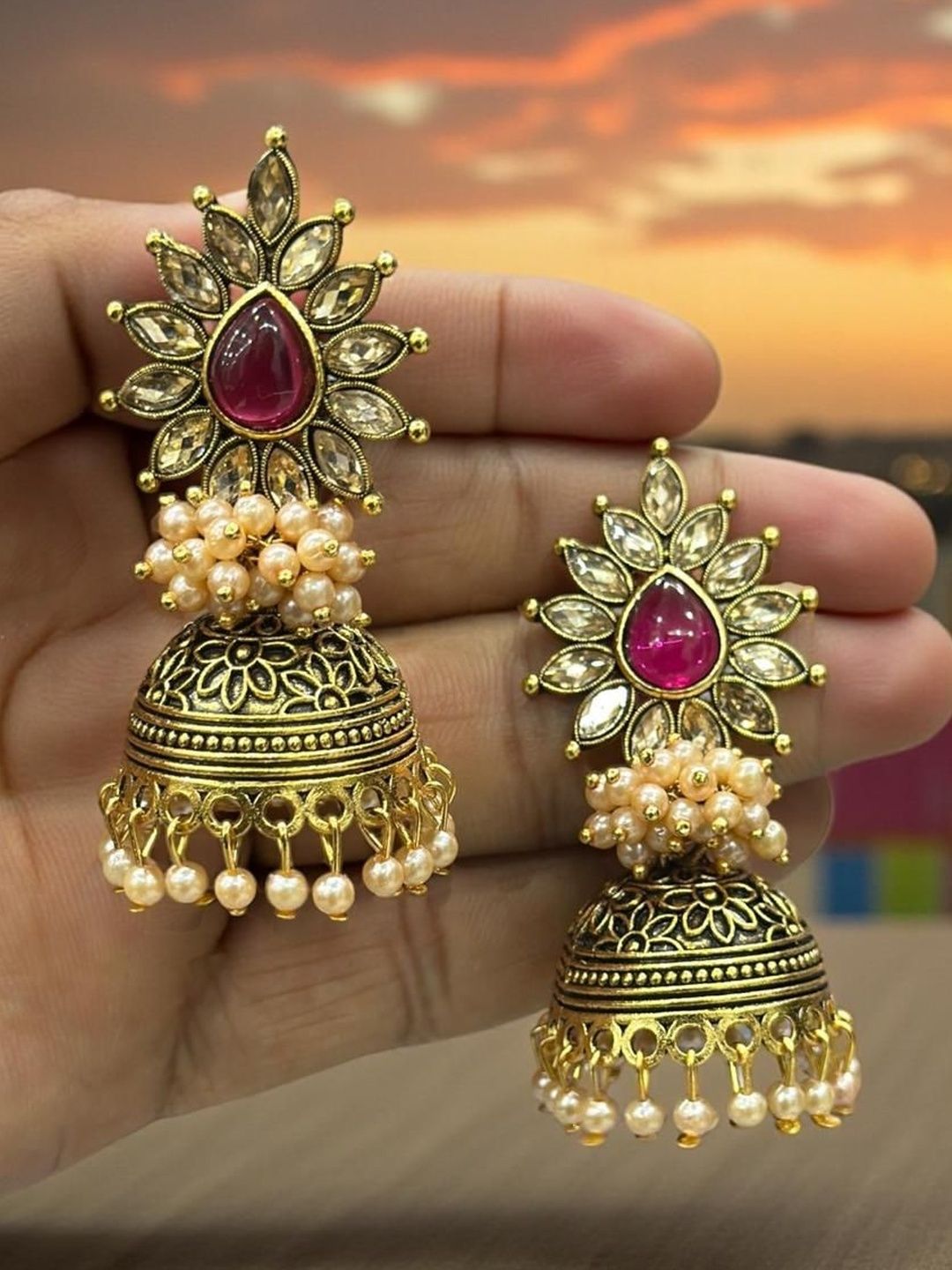 Anouk Floral Statement Jhumka for Women