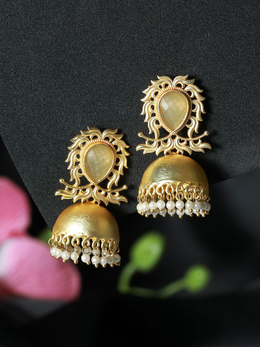 Anouk Gold Plated Beaded Jhumka