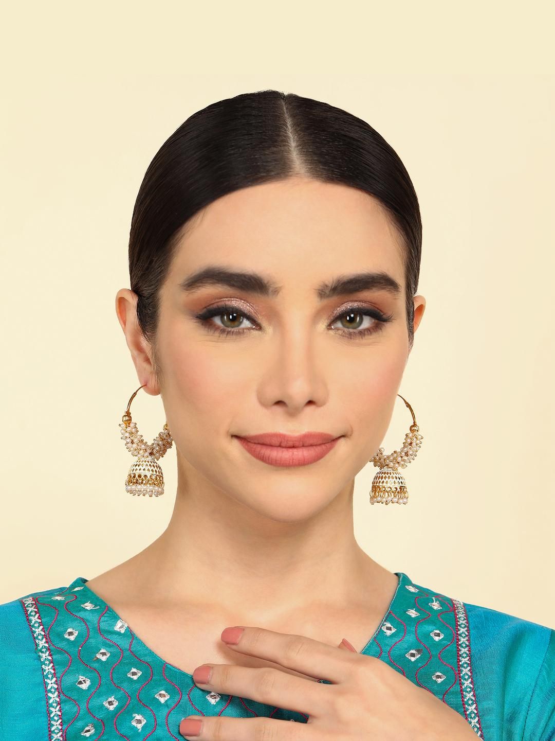 ANTICO Gold Circular Jhumka for Women