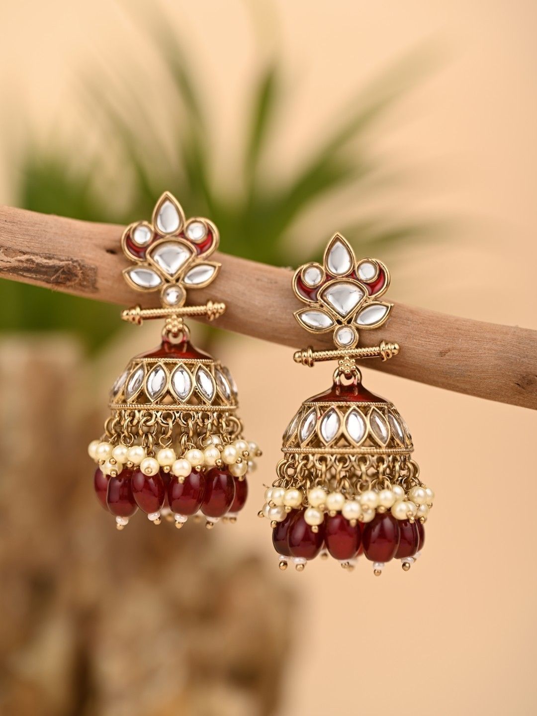 Anvik Kundan Meenakari Jhumka for Women