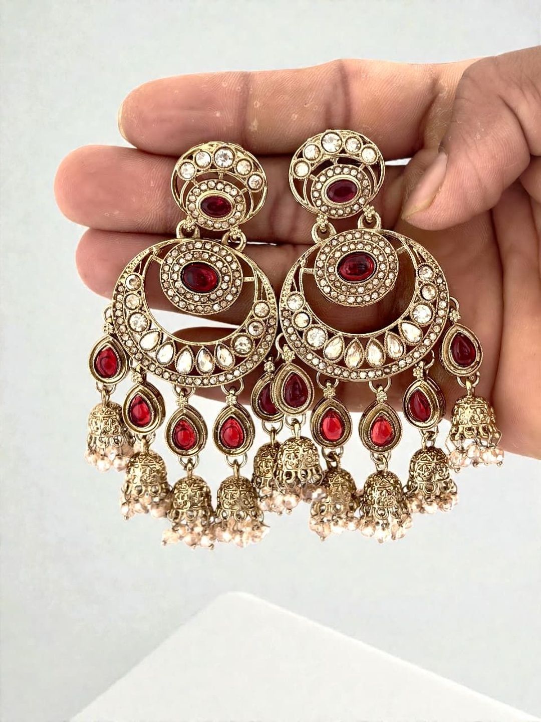 BFC Geometric Jhumka Earrings for Women