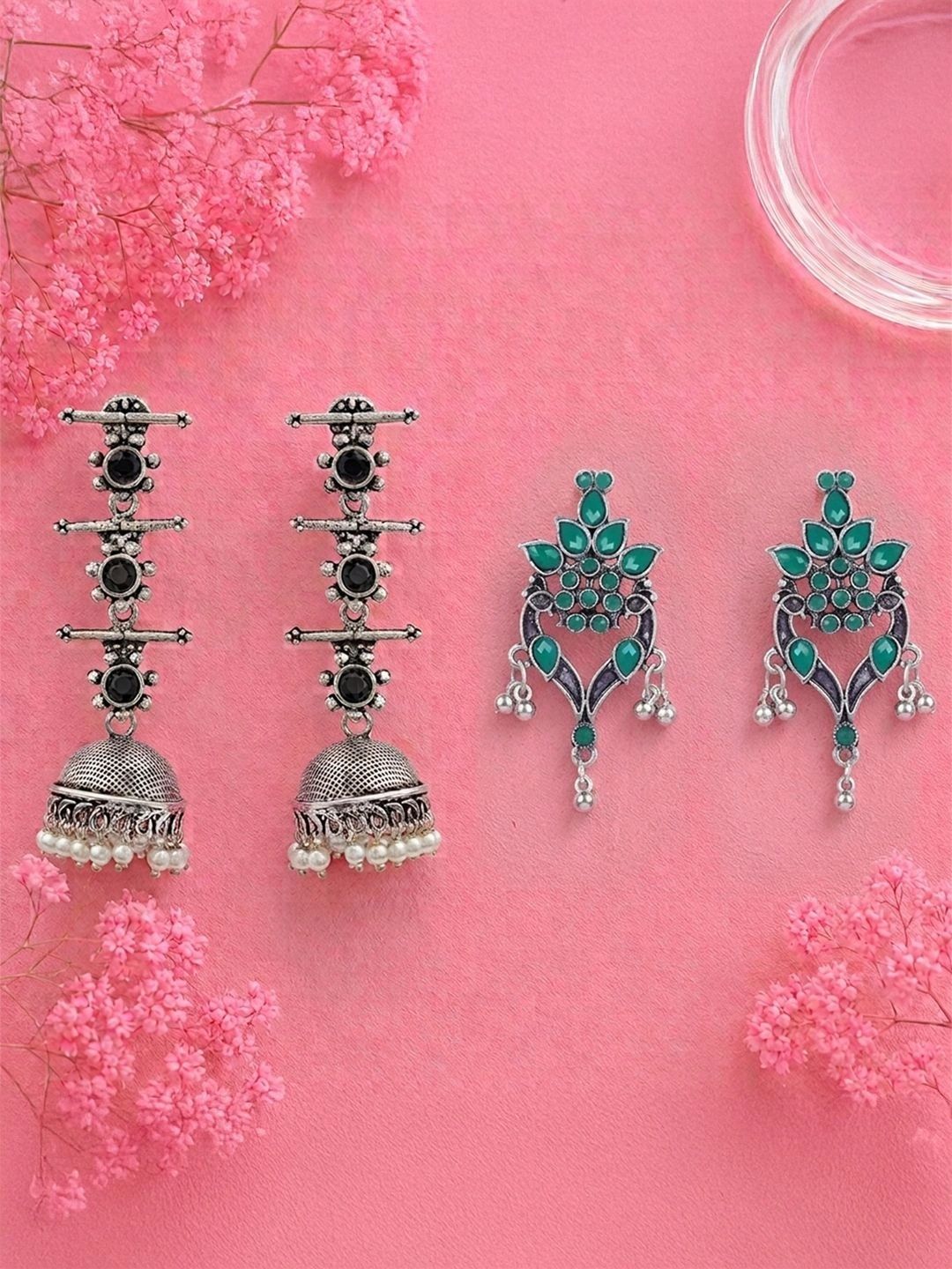 Buy Stylishkudi Geometric Jhumkas Earrings -  - Accessories for Women