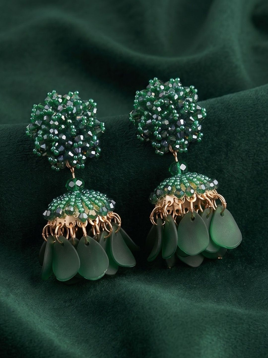 Contemporary Geometric Jhumka Earrings