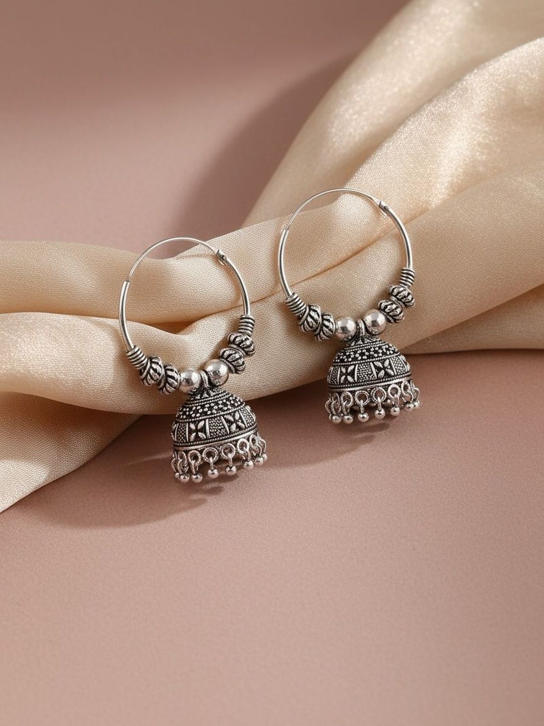 Contemporary Silver Jhumka for Women