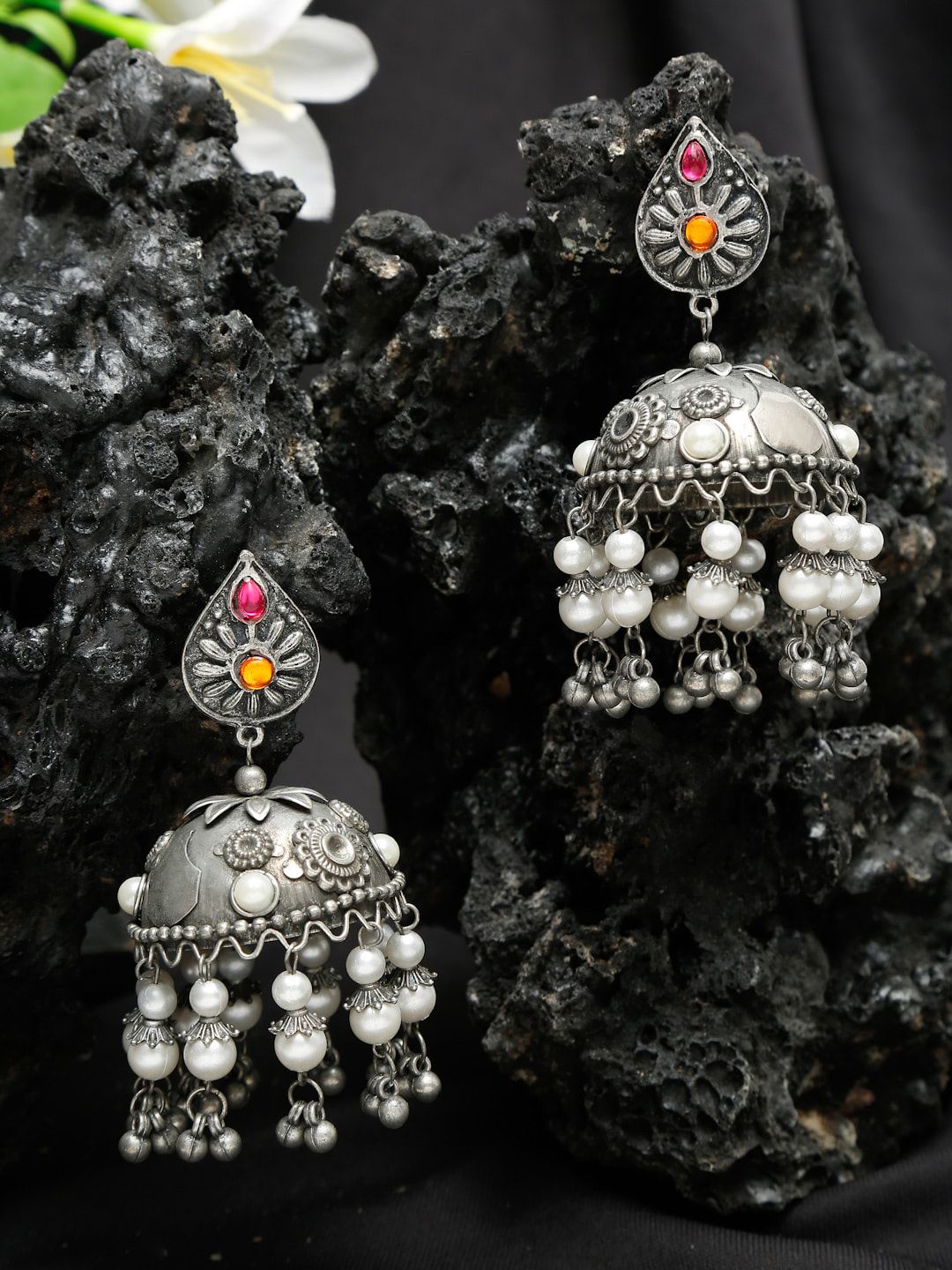 Contemporary Silver Plated Jhumka for Women