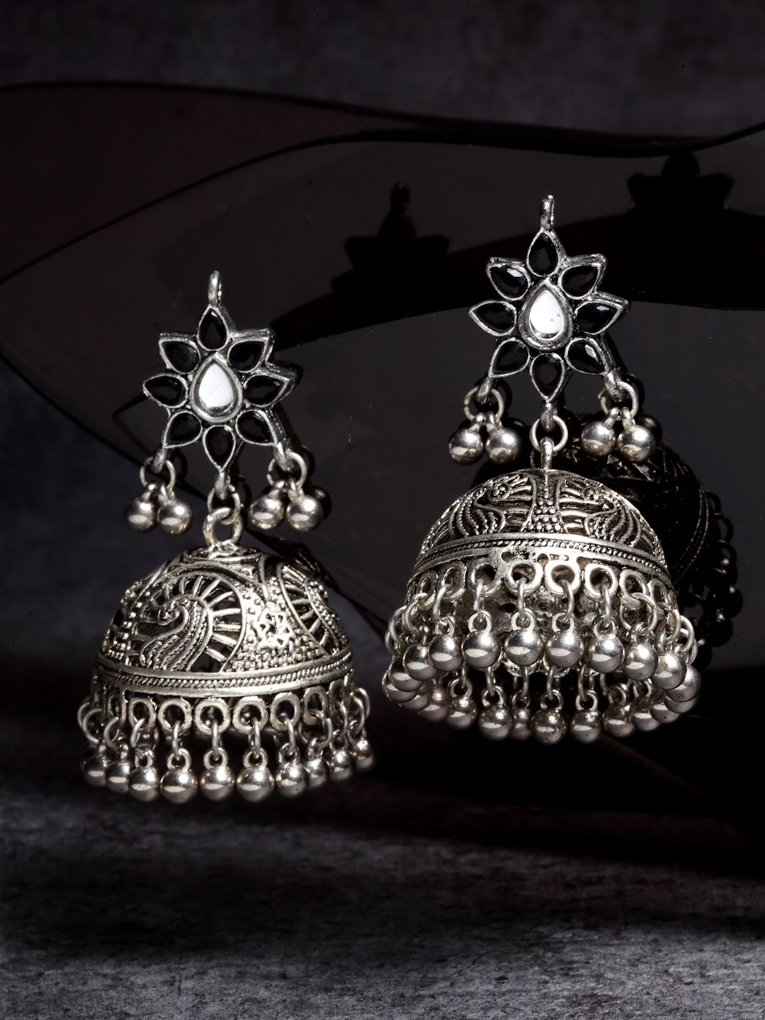 Contemporary Silver Toned Jhumka for Women