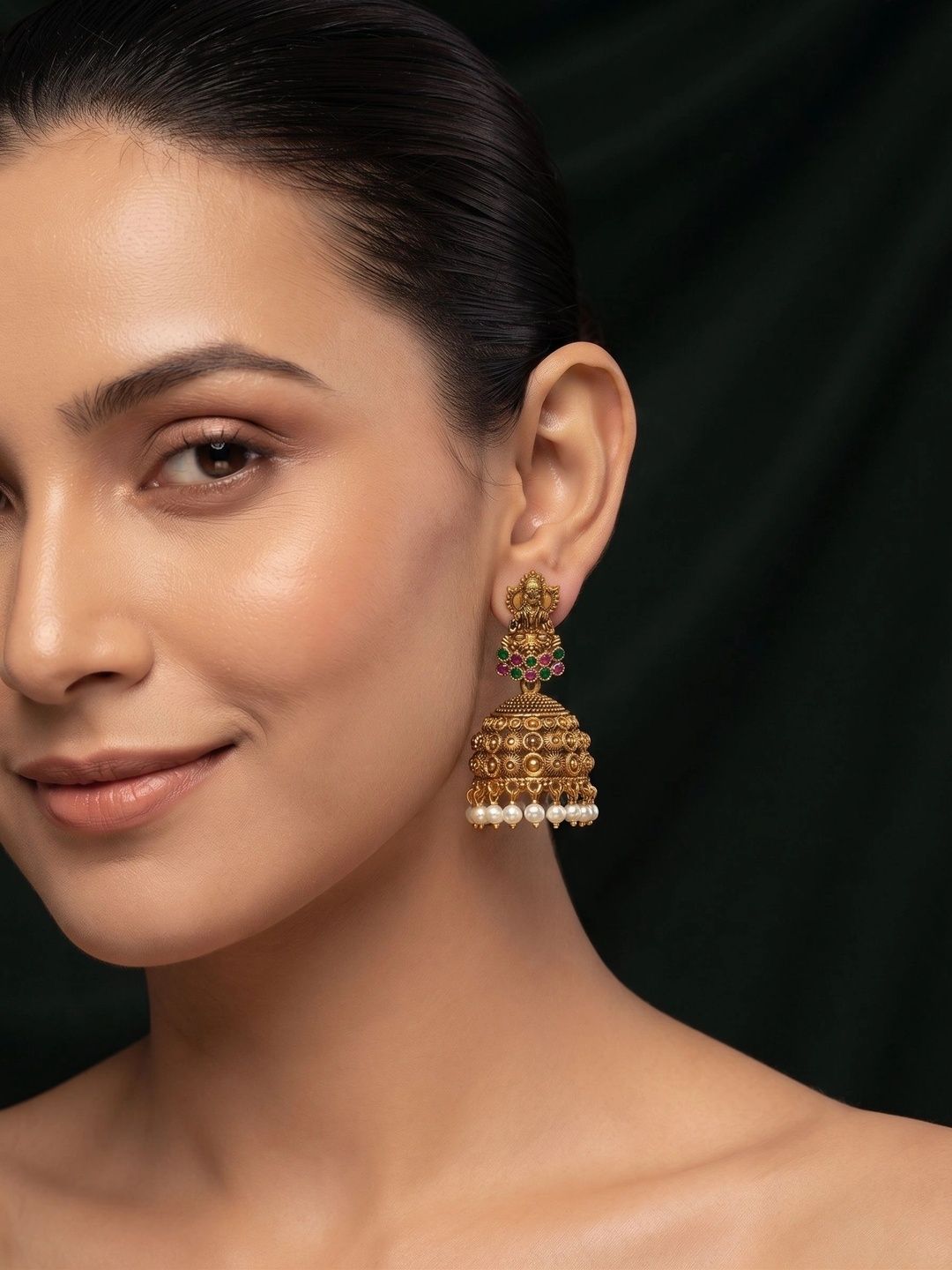 Dome Shaped Jhumka Earrings